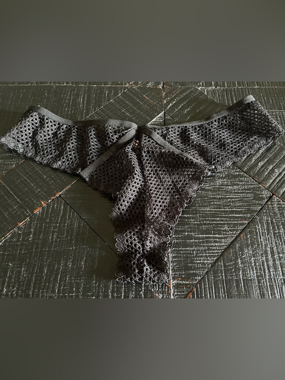 Victoria’s Secret Black Fishnet Very Sexy Cheeky Panties. NWT Size XL